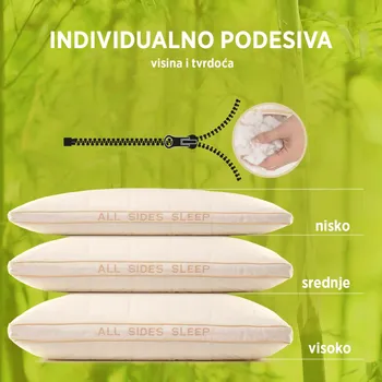 VITAPUR KLASIČNI JASTUK BAMBOO ALL SIDES SLEEP SA BAMBUSOVIM VLAKNIMA - 50X70CM (11 / 13)
