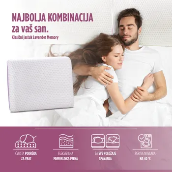 VITAPUR KLASIČNI JASTUK OD MEMORIJSKE PJENE LAVENDER MEMORY - 40X55 CM (10 / 18)
