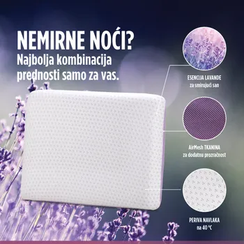 VITAPUR KLASIČNI JASTUK OD MEMORIJSKE PJENE LAVENDER MEMORY - 40X55 CM (13 / 18)