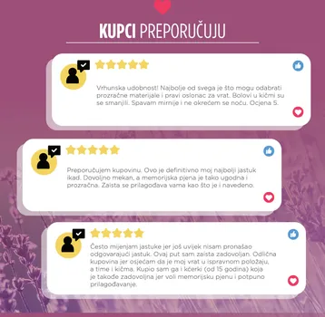 VITAPUR KLASIČNI JASTUK OD MEMORIJSKE PJENE LAVENDER MEMORY - 40X55 CM (18 / 18)