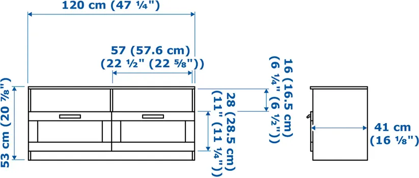 IKEA BRIMNES TV POLICA 120X41X53CM, BIJELA (6 / 6)