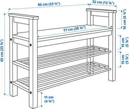 IKEA HEMNES KLUPA SA ORMARIĆEM ZA OBUĆU, BIJELA 85*32*65CM (6 / 6)