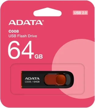 ADATA USB MEMORIJA C008 64GB USB 2.0 CRNO-CRVENI (1 / 3)