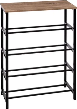 5FIVE STALAK ZA CIPELE ALIAJ SA 4 POLICE 63X30X90.5CM CRNI/BOJA DRVETA FIVE (1 / 2)