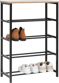 5FIVE STALAK ZA CIPELE ALIAJ SA 4 POLICE 63X30X90.5CM CRNI/BOJA DRVETA FIVE (2 / 2)