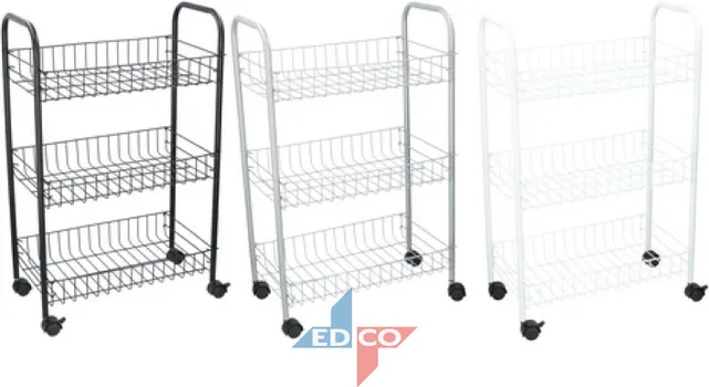 EDCO METALNI POLIČAR 40X25.5X64CM SA 3 KORPE NA TOČKIĆIMA A.I.&E (1 / 1)
