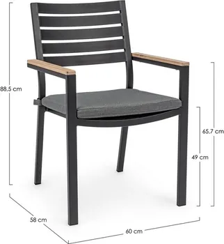 ANDREA BIZZOTTO BAŠT. STOLICA BELMAR 60X58X88.5X65.7CM BOJA DRVETA/ANTRACIT BIZZOTTO (7 / 7)