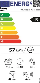 BEKO WTV 9612 XS 1200RPM / 9 KG (8 / 8)