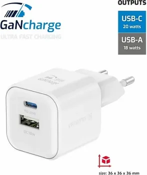 SWISSTEN 20W UBS-A & USB-C TRAVEL CHARGER – 22071100 SWISSTEN TRAVEL CHARGER 1X USB-C 20W PD, 1X USB-A 18W QC WHITE