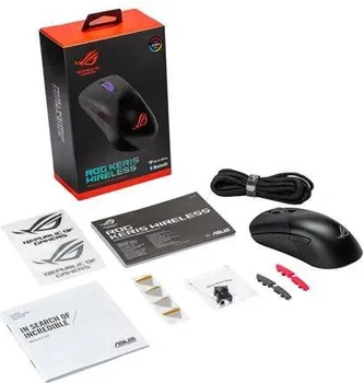 ASUS ROG KERIS WIRELESS 94997 ASUS ROG KERIS WIRELESS BEZICNI GAMING MIŠ POVEZIV U TRI NACINA (ZICNO/2,4 GHZ/BLUETOOTH) S OPTICKIM SENZOROM OD 16 000 DPI, 7 PROGRAMABILNIH TIPKI