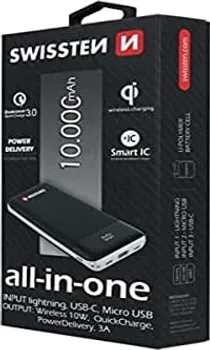 SWISSTEN 22013927 121907 SWISSTEN ALL-IN-ONE POWERBANK - 22013927 - 10.000 MAH - CRNA/SIVA EKSTERNA BATERIJA (3 / 4)