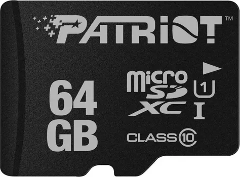 PATRIOT MEMORY CARD 64GB MICROSD PATRIOT MEMORY CARD 64GB PSF64GMDC10 MICROSDHC/UHS-I CLASS 10/UHS-I (1 / 1)