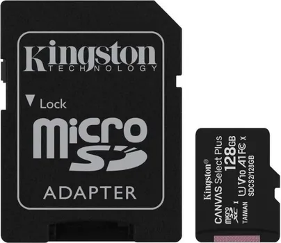 KINGSTON SDCS2/128GB + ADAPTER 69596 KINGSTON A1 MICROSDXC 128GB 100R CLASS 10 SDCS2/128GB + ADAPTER (1 / 2)