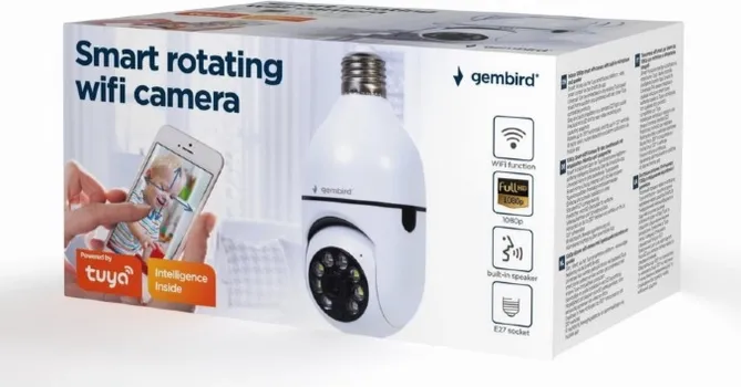 PAMETNA ROTIRAJUĆA WIFI KAMERA, E27, 1080P (8 / 8)