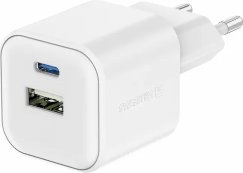 SWISSTEN 22071100 130946 SWISSTEN TRAVEL CHARGER 1X USB-C 20W PD, 1X USB-A 18W QC WHITE