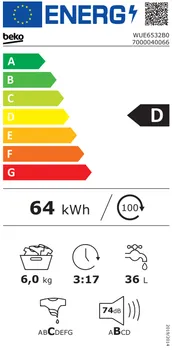 BEKO WUE 6532 B0 [1000 OBR/MIN / 6 KG] (4 / 4)