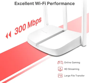 MERCUSYS ROUTER MW306R 300 MBPS MULTI-MODE WIRELESS N ROUTER, 3 × FIXED EXTERNAL ANTENNAS, 3× 10/100 LAN PORT, 1× 10/100 WAN POR (2 / 6)