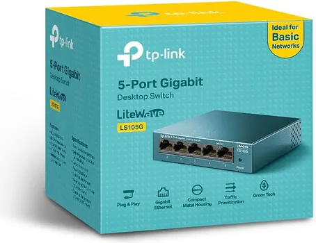 TP-LINK LS105G 5-PORT DESKTOP/WALLMOUNT GIGABIT ETHERNET SWITCH (1 / 6)