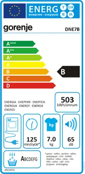 GORENJE DNE 7B | 7 KG, KONDEZACIONA / 16 PROGRAMA / B EN. KLASA (4 / 21)