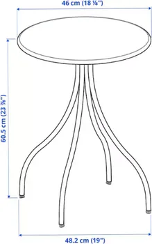 IKEA TANEBRO POMOĆNI STOČIĆ, BOJA ANTRACITA, 46CM (6 / 6)