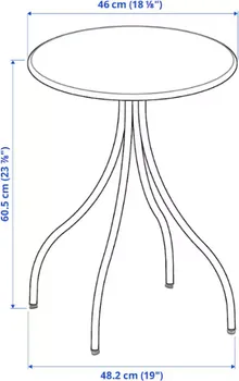 IKEA TANEBRO POMOĆNI STOČIĆ, SVIJETLA SIVOBEŽ, 46CM (6 / 6)