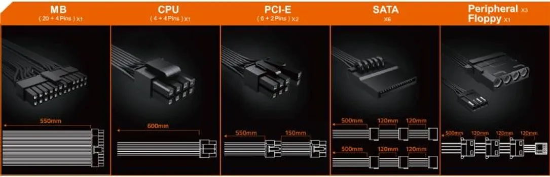 GIGABYTE GP-P550B PSU 550W 80+ BRONZE (9 / 9)
