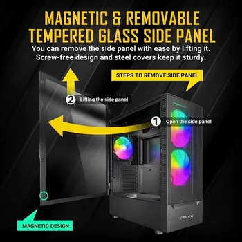 ANTEC NX410 BLACK NX SERIES-MID TOWER GAMING CASE, USB3.0/USB2.0*2, HD-AUDIO2, 2*140 MM ARGB FAN (5 / 5)