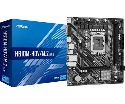 ASROCK INTEL MB H610M-HDV/M.2 R2.0, 2*DDR4 3200MHZ, M.2 PCIE GEN3X4, VGA/HDMI/DP, LGA1700 (4 / 5)