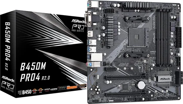 ASROCK AMD MB B450M PRO4 R2.0, 4*DDR4 3200MHZ, ASROCK ULTRA M.2, VGA/DVI-D/HDMI, USB 3.2, SOCKET AM4 (2 / 7)