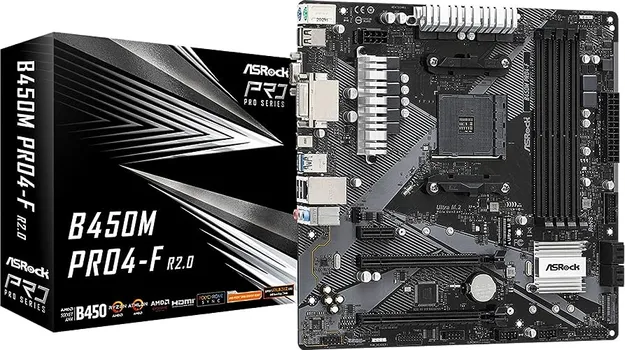 ASROCK AMD MB B450M PRO4 R2.0, 4*DDR4 3200MHZ, ASROCK ULTRA M.2, VGA/DVI-D/HDMI, USB 3.2, SOCKET AM4 (3 / 7)