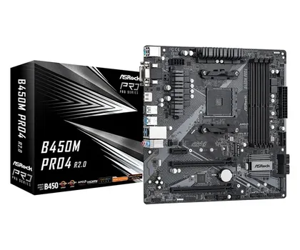 ASROCK AMD MB B450M PRO4 R2.0, 4*DDR4 3200MHZ, ASROCK ULTRA M.2, VGA/DVI-D/HDMI, USB 3.2, SOCKET AM4 (4 / 7)