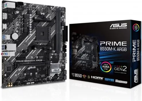 ASUS AMD MB PRIME B550M-K ARGB, 2*DDR4 5100(OC), DUAL M.2, PCIE 4.0, DP/HDMI, 4 X USB 3.2 GEN 1, AM4 (1 / 3)