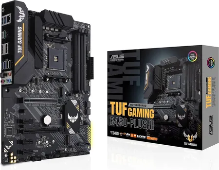 ASUS TUF GAMING B450-PLUS II, 4*DDR4 4400,DUAL M.2,DP/HDMI,AI NOISE-CANCELING MICROPHONE, AM4 (1 / 2)