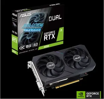 ASUS VGA DUAL GEFORCE RTX 3050 V2 OC EDITION 8GB GDDR6, DVI-D/HDMI 2.1/DP 1.4A, PCIE 4.0, 128-BIT (1 / 14)