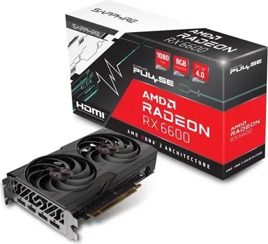 SAPPHIRE AMD RADEON RX 6600 8GB 128BIT PULSE RX 6600 GAMING AMD, 128BIT, 8GB, GDDR6 (1 / 4)