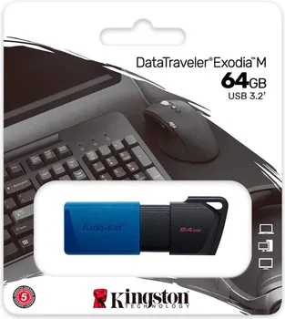 KINGSTON DTXM/64GB KINGSTON USB DISK DATATRAVELER EXODIA M 64GB USB 3.2 HIGH SPEED, BLUE (3 / 3)