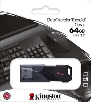 KINGSTON USB DISK DATATRAVELER EXODIA ONYX 64GB USB 3.2 BLACK, MOVING CAP DESIGN (2 / 5)