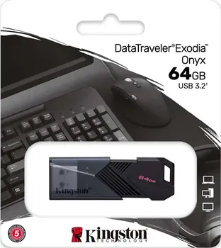 KINGSTON USB DISK DATATRAVELER EXODIA ONYX 64GB USB 3.2 BLACK, MOVING CAP DESIGN (5 / 5)