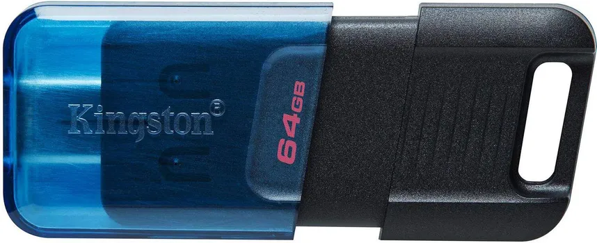KINGSTON USB TYPE-C DISK DATATRAVELER 80 M 64GB, SPEED: UP TO 200MB/S READ, USB 3.2 GEN 1 (1 / 3)