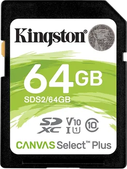 KINGSTON SDS2/64GB KINGSTON SDXC CARD 64GB CANVAS SELECT PLUS C10, UHS-I, V10, UP TO 100 MB/S (1 / 4)