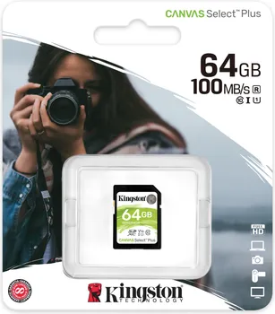 KINGSTON SDS2/64GB KINGSTON SDXC CARD 64GB CANVAS SELECT PLUS C10, UHS-I, V10, UP TO 100 MB/S (2 / 4)