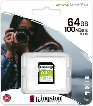 KINGSTON SDS2/64GB KINGSTON SDXC CARD 64GB CANVAS SELECT PLUS C10, UHS-I, V10, UP TO 100 MB/S (2 / 4)