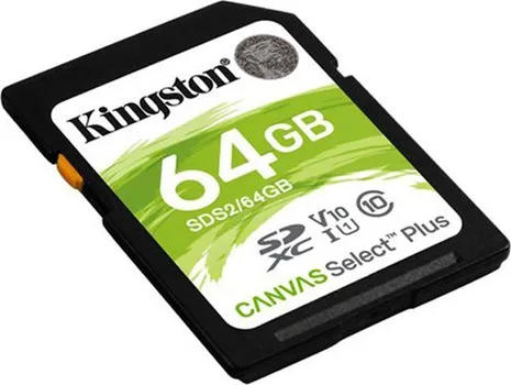 KINGSTON SDS2/64GB KINGSTON SDXC CARD 64GB CANVAS SELECT PLUS C10, UHS-I, V10, UP TO 100 MB/S (4 / 4)