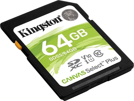KINGSTON SDS2/64GB KINGSTON SDXC CARD 64GB CANVAS SELECT PLUS C10, UHS-I, V10, UP TO 100 MB/S (4 / 4)