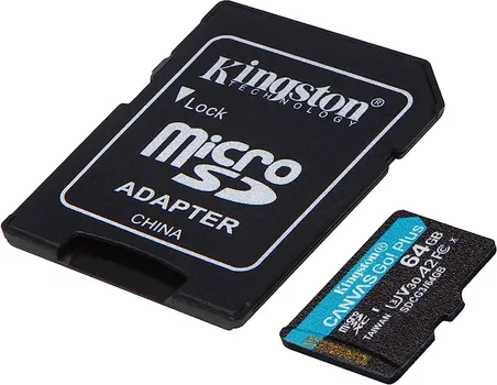 KINGSTON SDCG3/64GB KINGSTON MICRO SDHC 64GB CANVAS GO PLUS + SD ADAPTER, A2, U30,V30, 170/70 MB/S R (4 / 6)