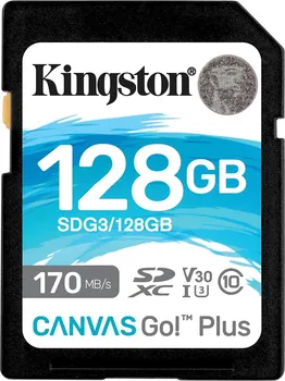 KINGSTON SDG3/128GB KINGSTON CANVAS GO! PLUS 128GB SDXC MEMORY CARD, 170/90MB/S READ/WRITE, U3, V30 (1 / 3)