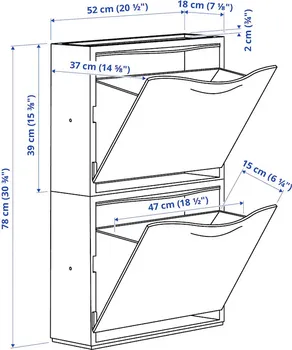 IKEA TRONES CIPELAR 2/1, BIJELA, 52X39CM (8 / 11)
