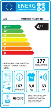 AEG TR958M6CE 8 KG, INVERTER MOTOR, TOPLOTNA PUMPA (3 / 3)