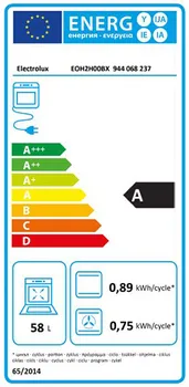 ELECTROLUX UGRADNA RERNA EOH2H00BX VENTILATORSKA NEZAVISNA UGRADNA RERNA, ZAPREMINA: 58 L, ENERGETSKA KLASA: A (5 / 12)