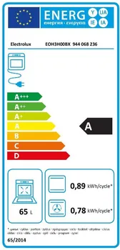 ELECTROLUX UGRADNA RERNA EOH3H00BX PREPORUČENA ENERGETSKA KLASA: A, UNUTRAŠNJOST RERNE SA 2 NIVOA ZA PEČENJE (11 / 15)